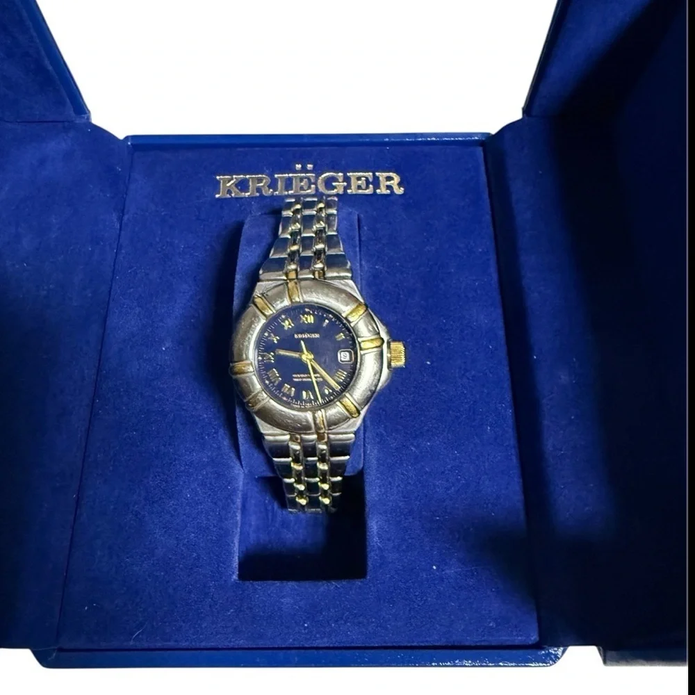 KRIEGER QUARTZ CHRONOMETER WATCH #4001315 WITH BOX & CERTIFICATES
